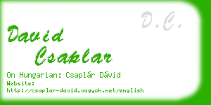 david csaplar business card