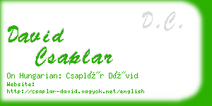 david csaplar business card